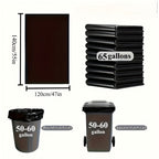 65 Gallon Large Black Garbage Bags Leak Proof Trash Bags for Kitchen Outdoor Garden Yard Waste Industrial Business 25 Pack 100 Pack