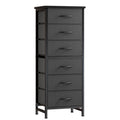 6 Drawer Fabric Dresser with Steel Frame Wooden Top – Storage Chest Organizer for Bedroom Closet Hallway Living Room