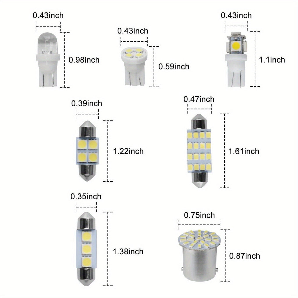 Car LED Interior Light Bulb Kit 56PCS 12V T10 Universal Fit | Map Dome Reading License Plate Luggage Compartment LED Replacement Bulbs