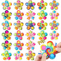 Thirty-Two-Piece Bubble Pop Fidget Spinner Assortment with Colorful Mixed Flower and Round Shapes