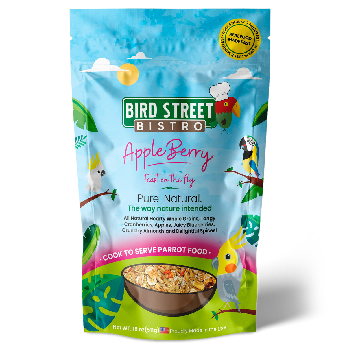 AppleBerry Parrot Food, 18 oz