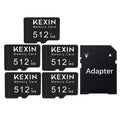 5-Pack SD Card 128MB 512MB KEXIN – Class 4 TF Flash Memory Cards for Phone Camera Tablet Laptop Car Audio Game Console