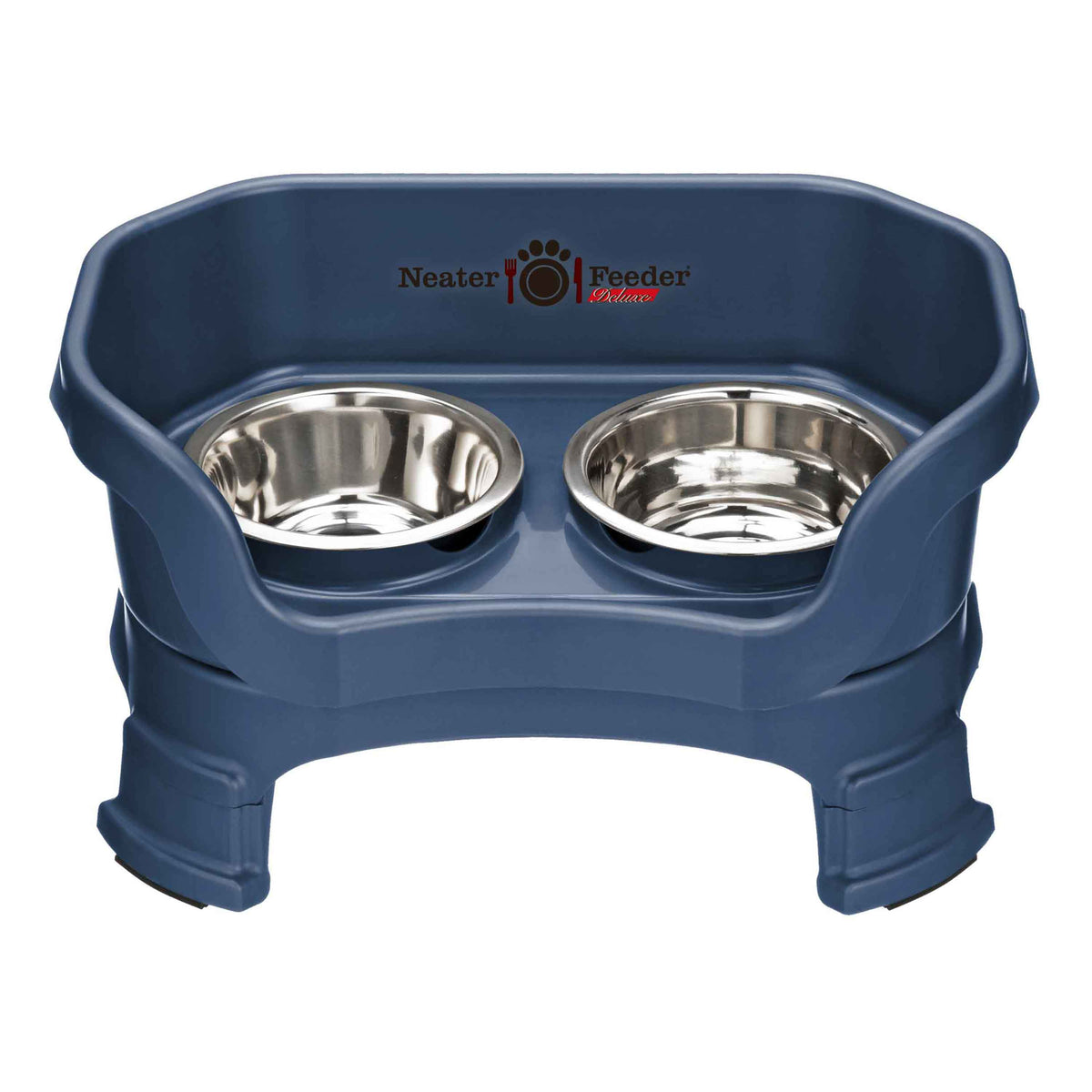 Elevated Dog Feeder, Dark Blue / Small