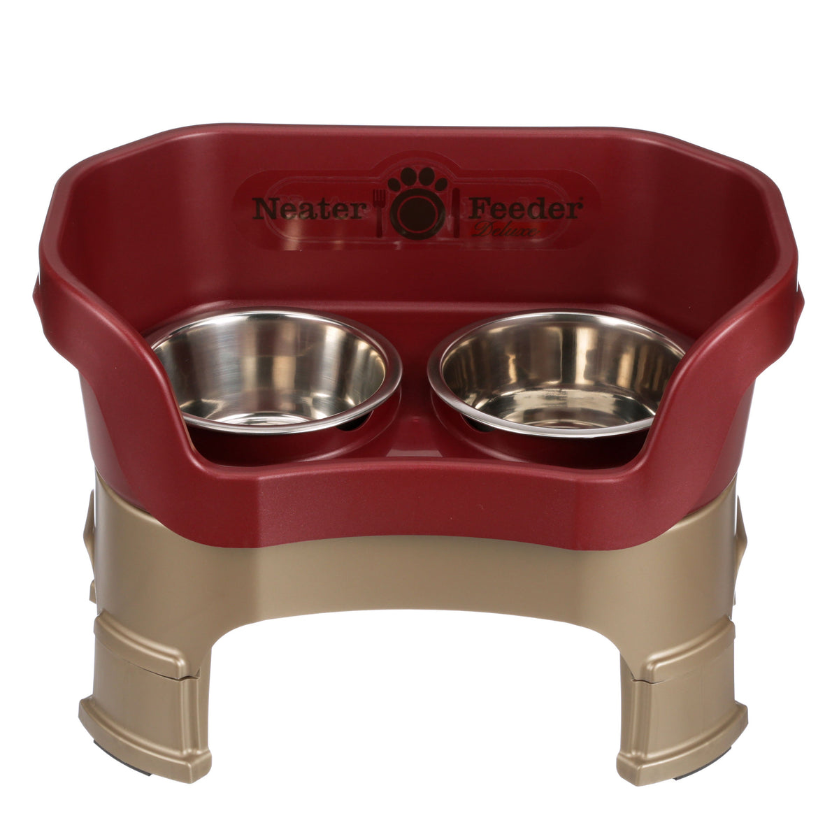 Elevated Dog Feeder, Cranberry / Medium