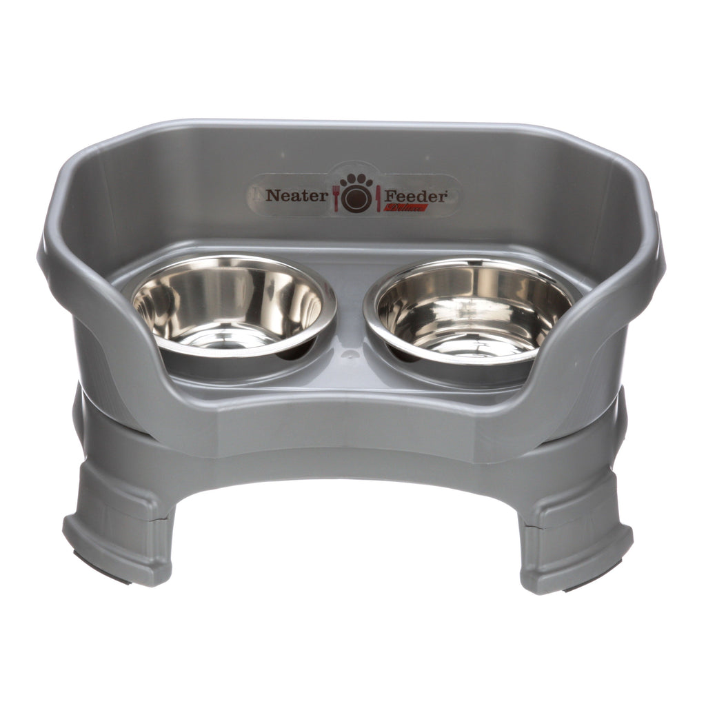 Elevated Dog Feeder, Gunmetal / Small