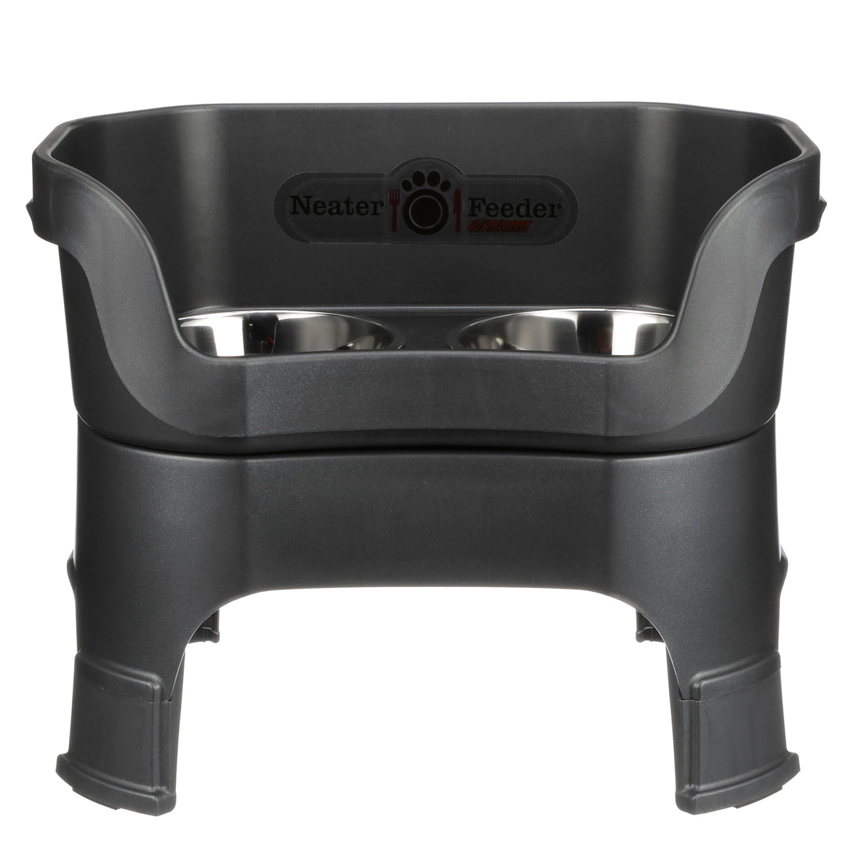 Elevated Dog Feeder, Midnight Black / Large