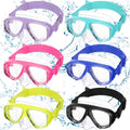 Six-Pack Nose-Cover Swimming Masks with 6.7-Inch Frames, Adjustable Elastic Straps and Mixed Color Assortment