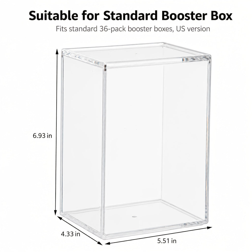 Acrylic Display Box for Pokemon ETB & Trading Cards – 6mm Stackable Magnetic Dustproof Case for Elite Trainer Box