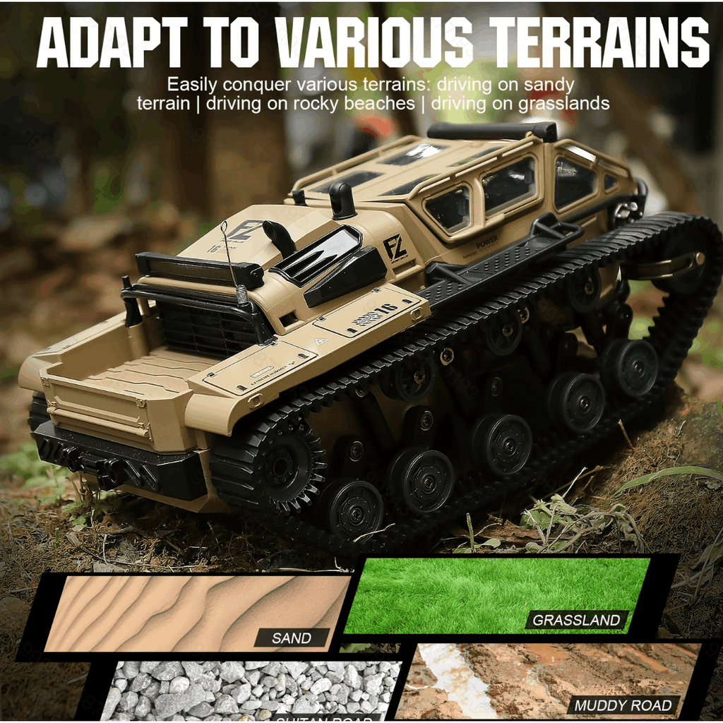 Full-Proportional RC Tracked Tank with LED Lights, Alloy Door Open Military War Vehicle Off-Road Remote Control Tank for Kids Adults