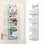 Hanging Storage Organizer 4 or 6-Layer Foldable Non-Woven Bag in Gray or Neutral Color Options