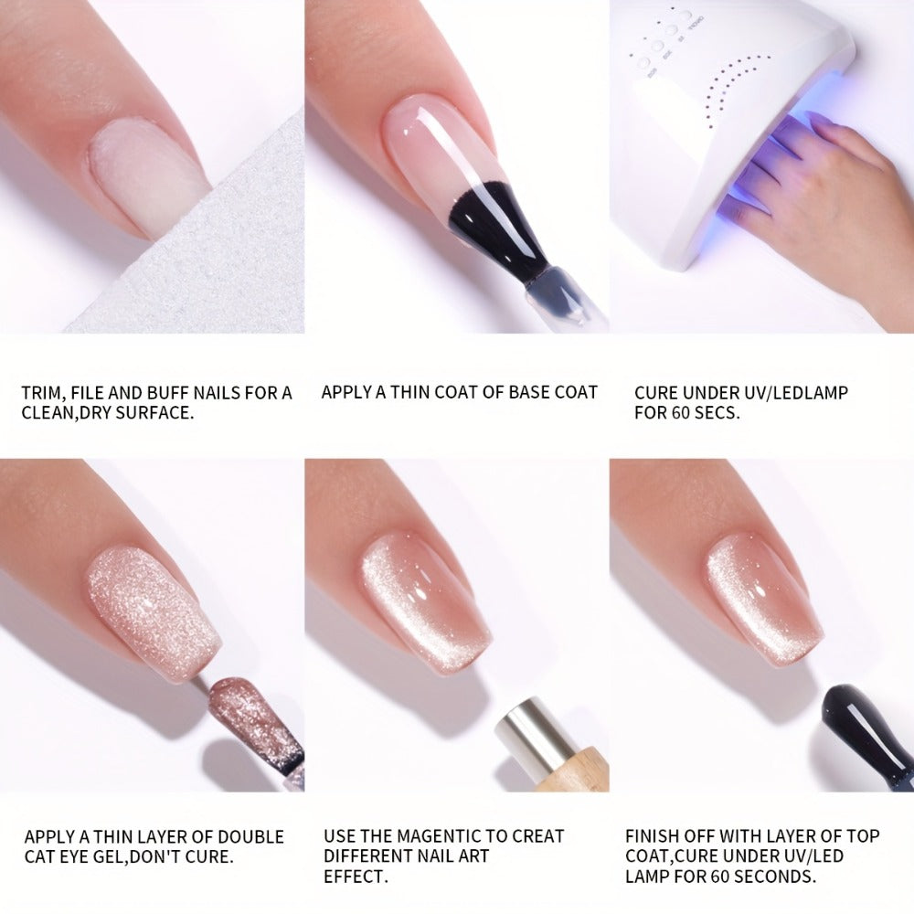 Four-Piece Cat Eye Gel Polish Set in Photo-Frame Bottles with 152, 153, 159 and 132 Color Codes