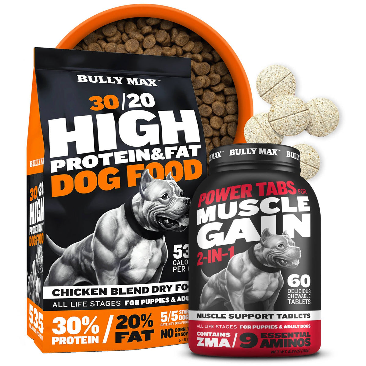 Dog Food and Supplement Bundle, Muscle Pack