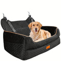 Dog Car Booster Seat with Thick Cushion | Cozy Removable Washable Pet Car Bed for Medium & Large Dogs, Elevated Back Seat Travel Cushion