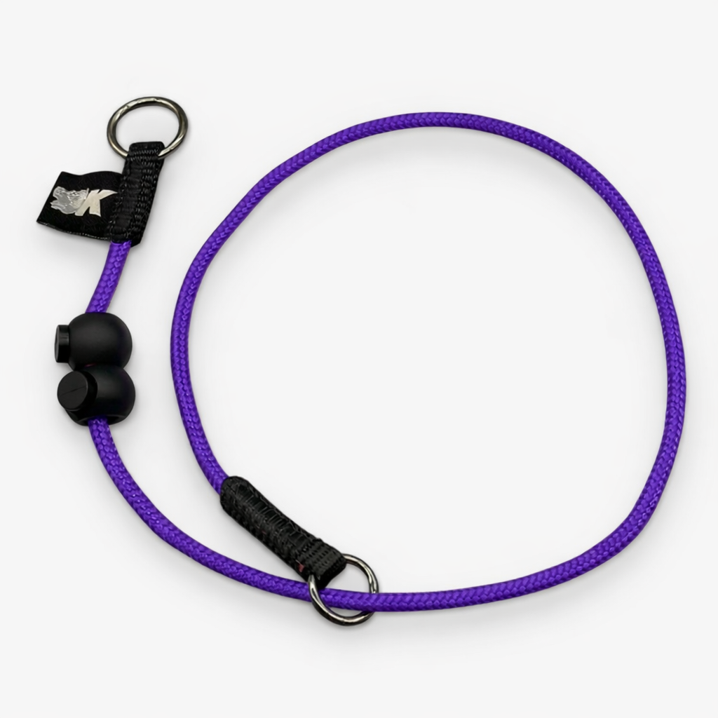 Rope Slip Dog Collar, Royal Purple / Standard