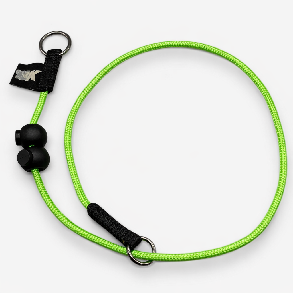 Rope Slip Dog Collar, Neon Green / Standard