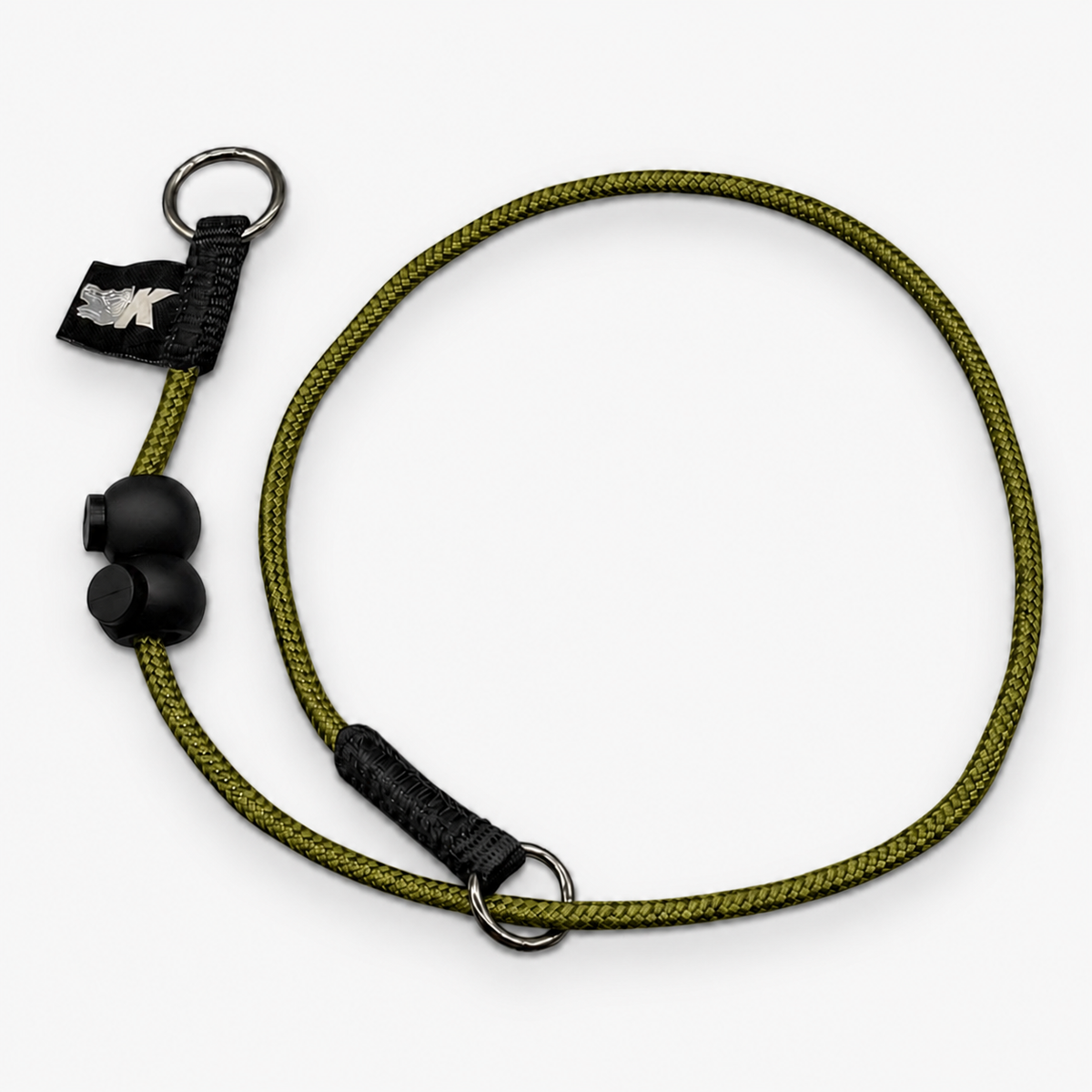 Rope Slip Dog Collar, Army Green / Standard
