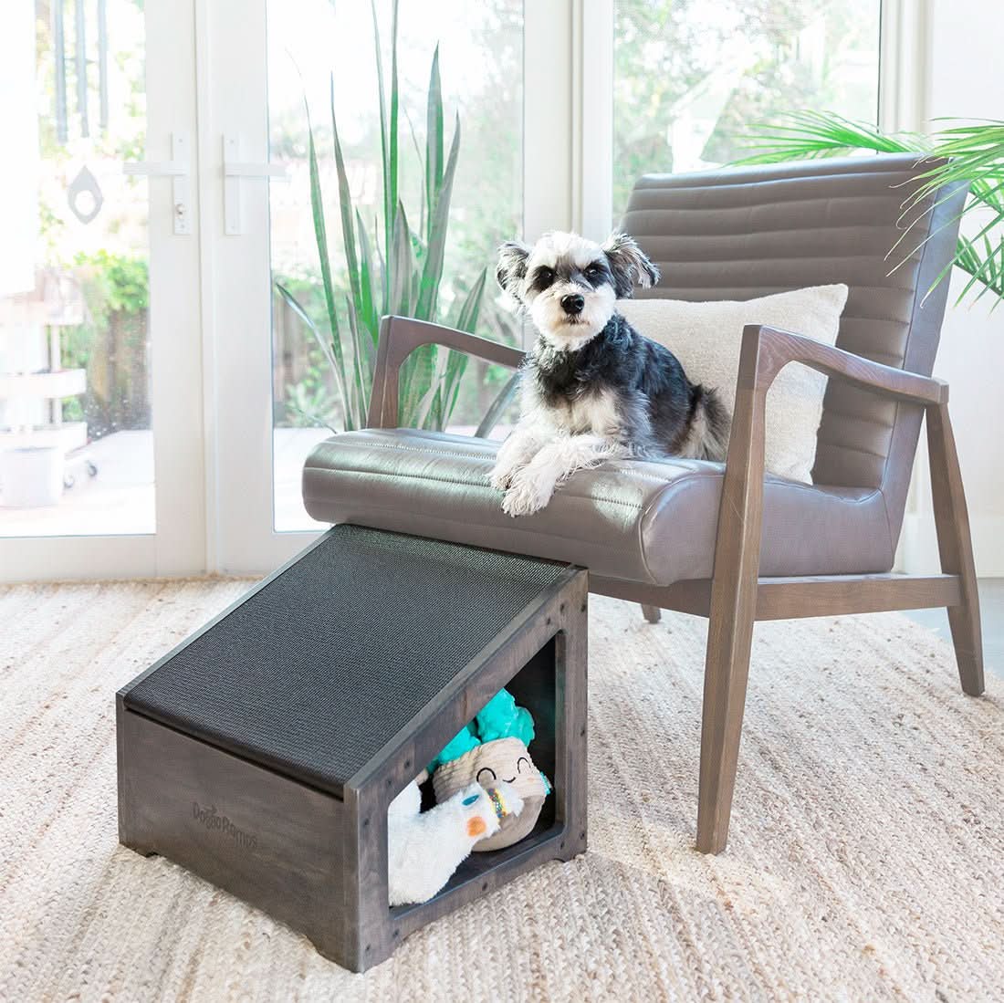 Compact Dog Step Ramp, Coastal Grey