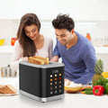 Smart Digital Toaster 2 Slice with Touch Screen LCD Display, 6 Bread Types & 6 Shade Settings, Extra Wide Slots, Stainless Steel – Bagel