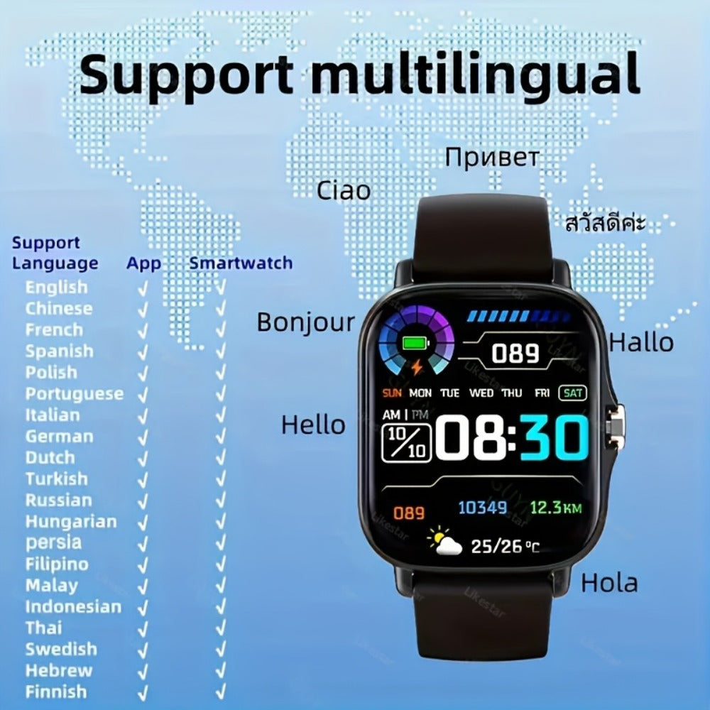 Smart Watch 1.83-Inch Full Touch Display with Wireless Calling, 180mAh Battery and Three-Strap Set
