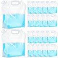 Collapsible Water Bags 20 Pack – 1.3 Gallon Each (26 Gallons Total) Food-Grade Clear Foldable Plastic Water Storage Containers