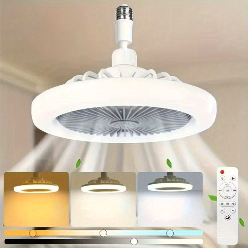 Ceiling Fan Light with Remote Control 3-Speed 3-Color Dimmable LED E26 Base 3000-6500K for Entryways, Bedrooms and Living Spaces