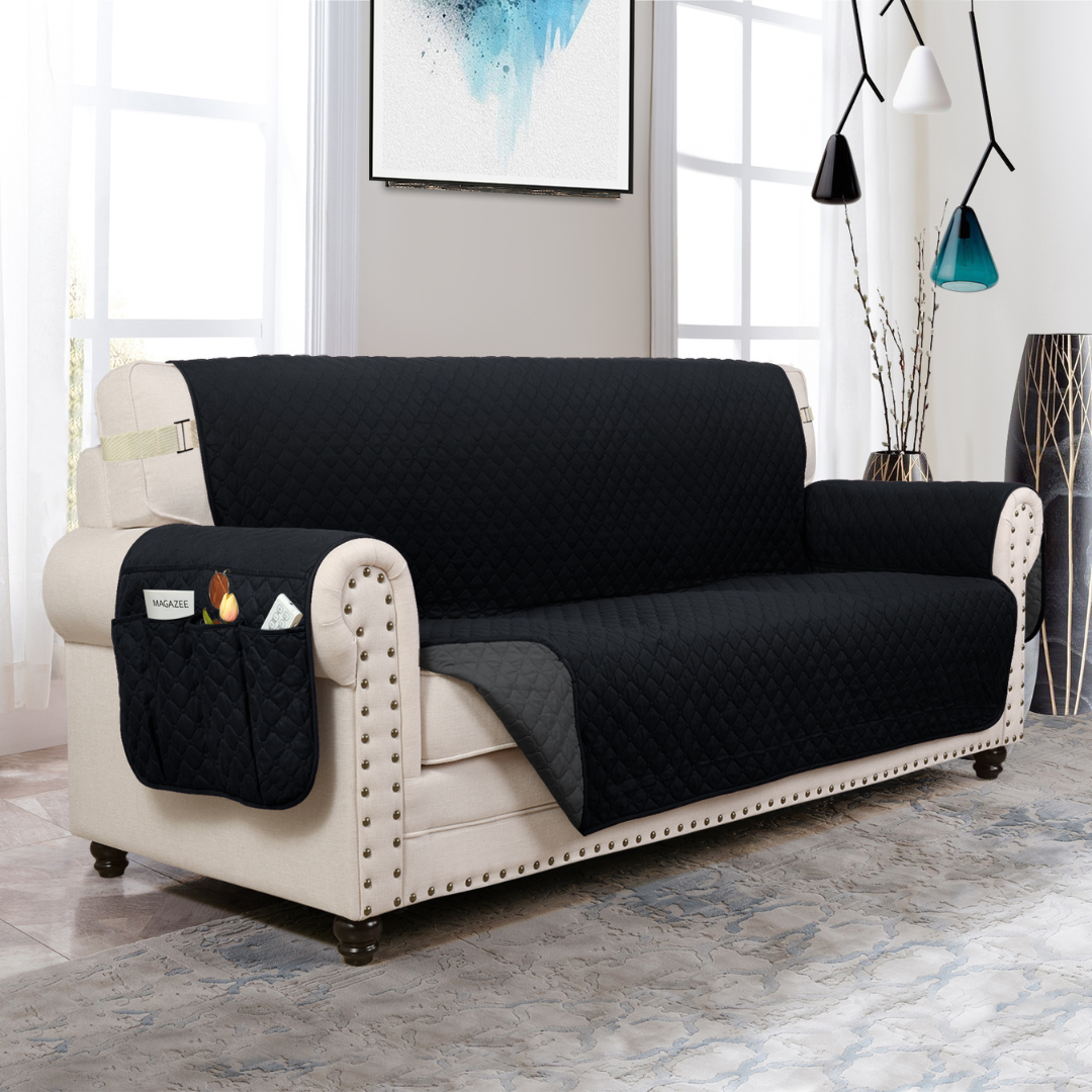 Dog Furniture Protector Cover Black / Dark Gray / Sofa (70 IN X 40 IN X 14 IN)