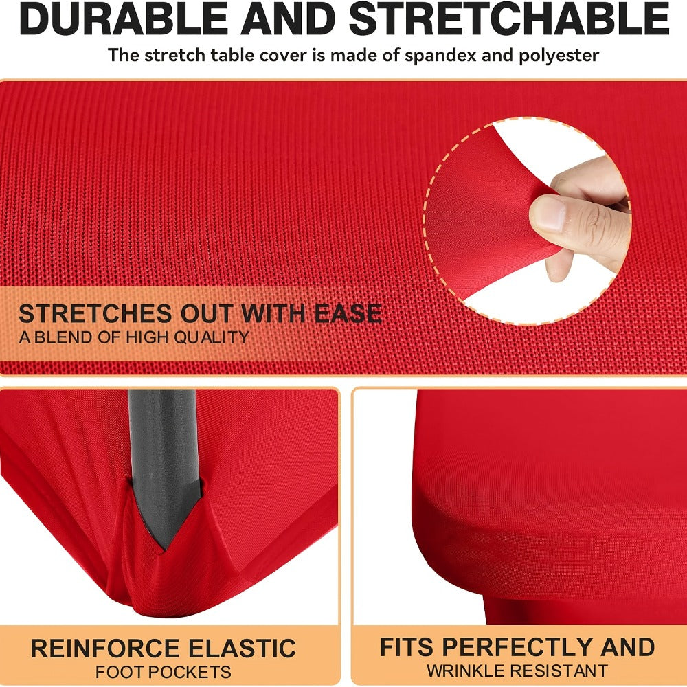 Spandex Tablecloth 6 Foot Rectangular Stretch Table Cover for Parties Weddings Banquets for Entryways, Bedrooms and Living Spaces