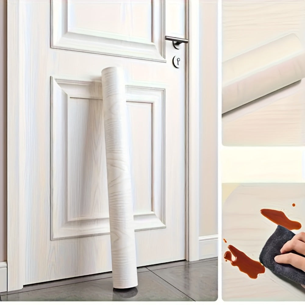 Wood Grain Door Sticker Self-Adhesive Removable Peel & Stick Door Wrap Film Vinyl Decal, for Entryways, Bedrooms and Living Spaces