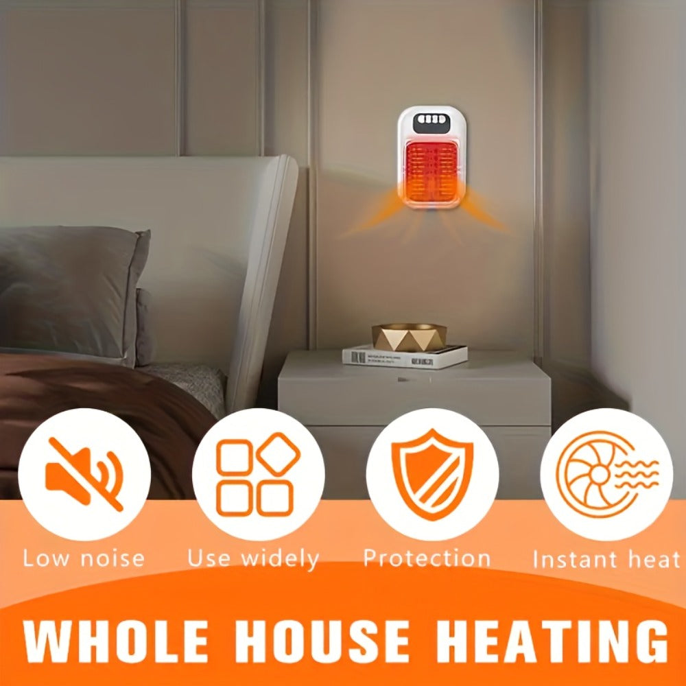 Wall Mounted Mini Electric Space Heater, Fast Heating, 3 Modes, Adjustable Temperature, Overheat & Tilt Protection