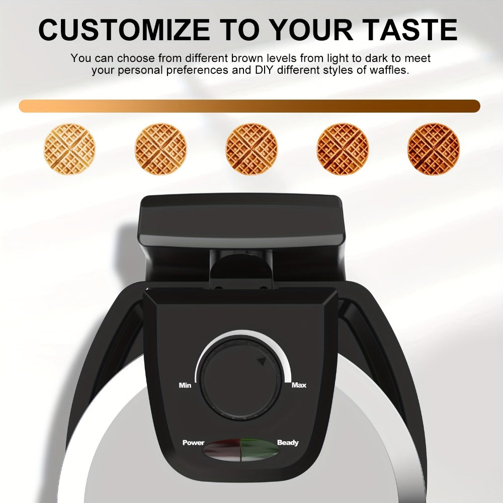 Belgian Waffle Maker 180° Rotating Flip Waffle Iron, Non-Stick Plates, Adjustable Browning Control, Removable Drip Tray, Cool Touch Handle