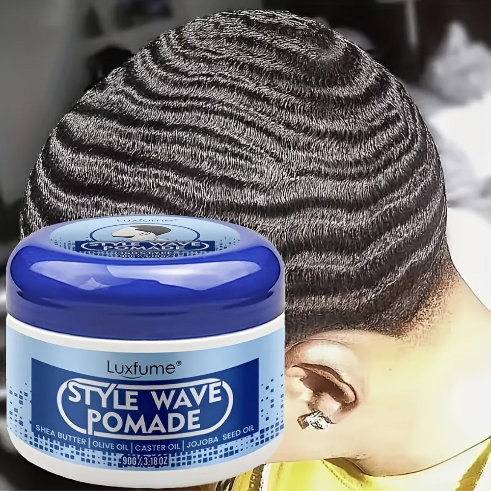 Wave Pomade 2-Pack Strong Hold & No Grease for Men – Easy Water Rinse, Perfect for Creating & Reinforcing 360 Waves