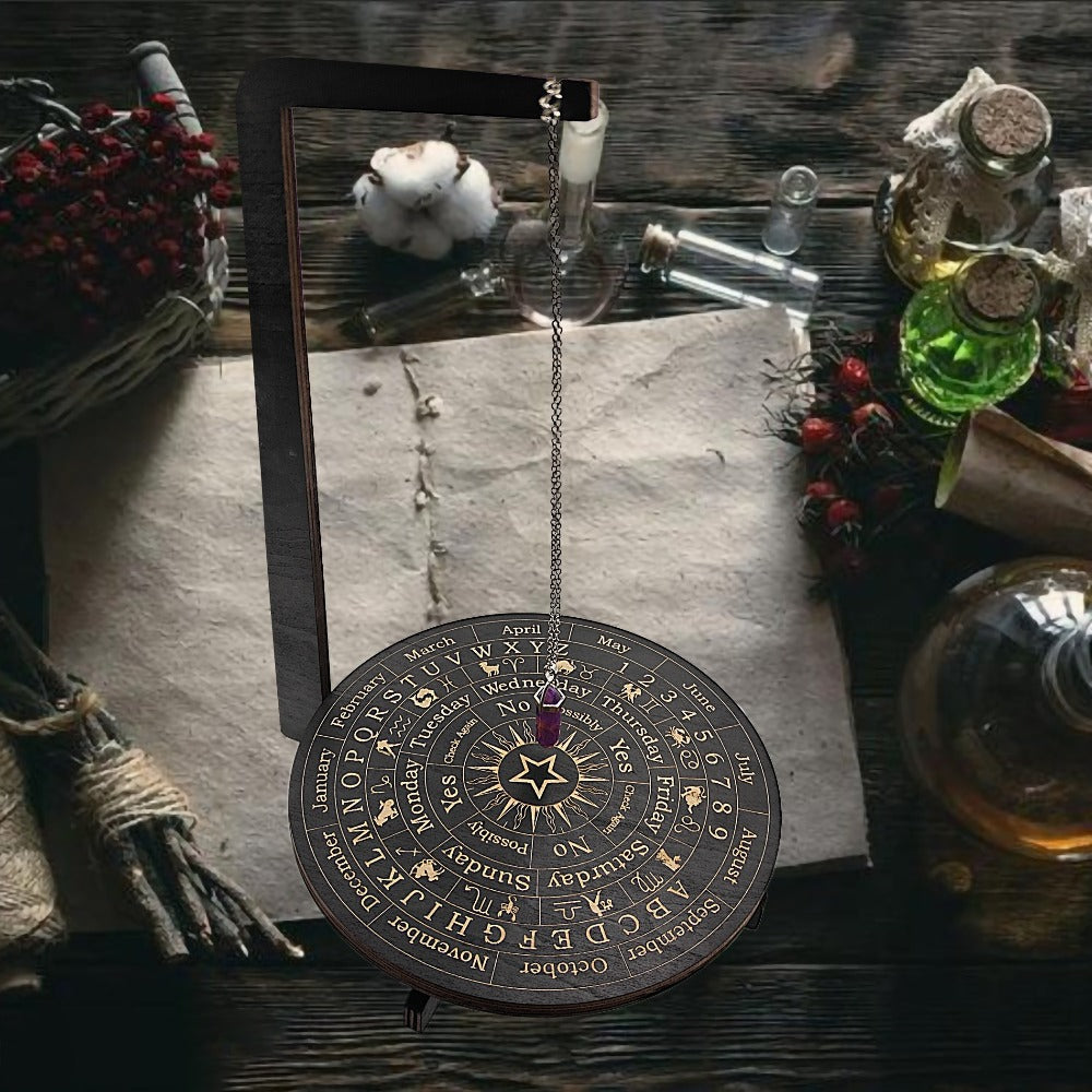 Wooden Pendulum Stand for Divination, Crystal Display Holder, Witchcraft Altar Decor for Entryways, Bedrooms and Living Spaces