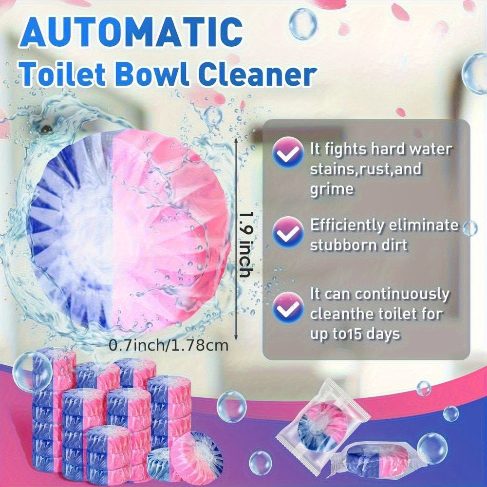 Toilet Bowl Cleaner Tablets 24 Pack, Toilet Tank Cleaning Tablets with Fresh Pine and Lemongrass Scent