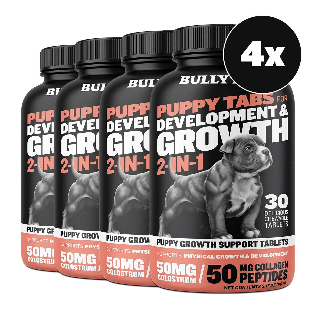 Puppy Growth and Development Multivitamin Tablets, 4 bottles (120 tabs)