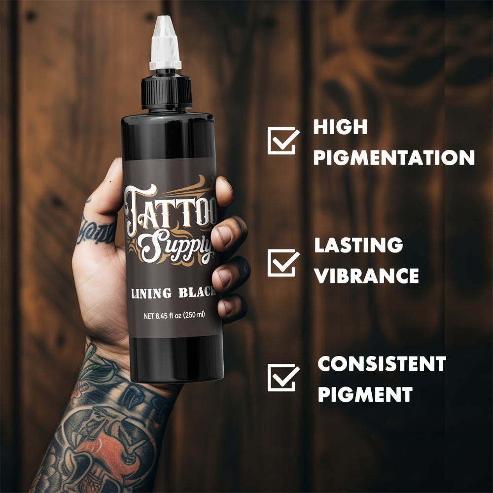 Tattoo Ink Neebol Lining and Shading Black Bottle Options in 100ml or 250ml with Four with Item-Specific Color, Capacity and Bottle Choices