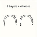 Wall Mounted Towel Rack with Hooks 6pcs Iron Hanging Rack Set Multi-Layer Wall Storage Organizer for Bathroom, Bedroom & Kitchen