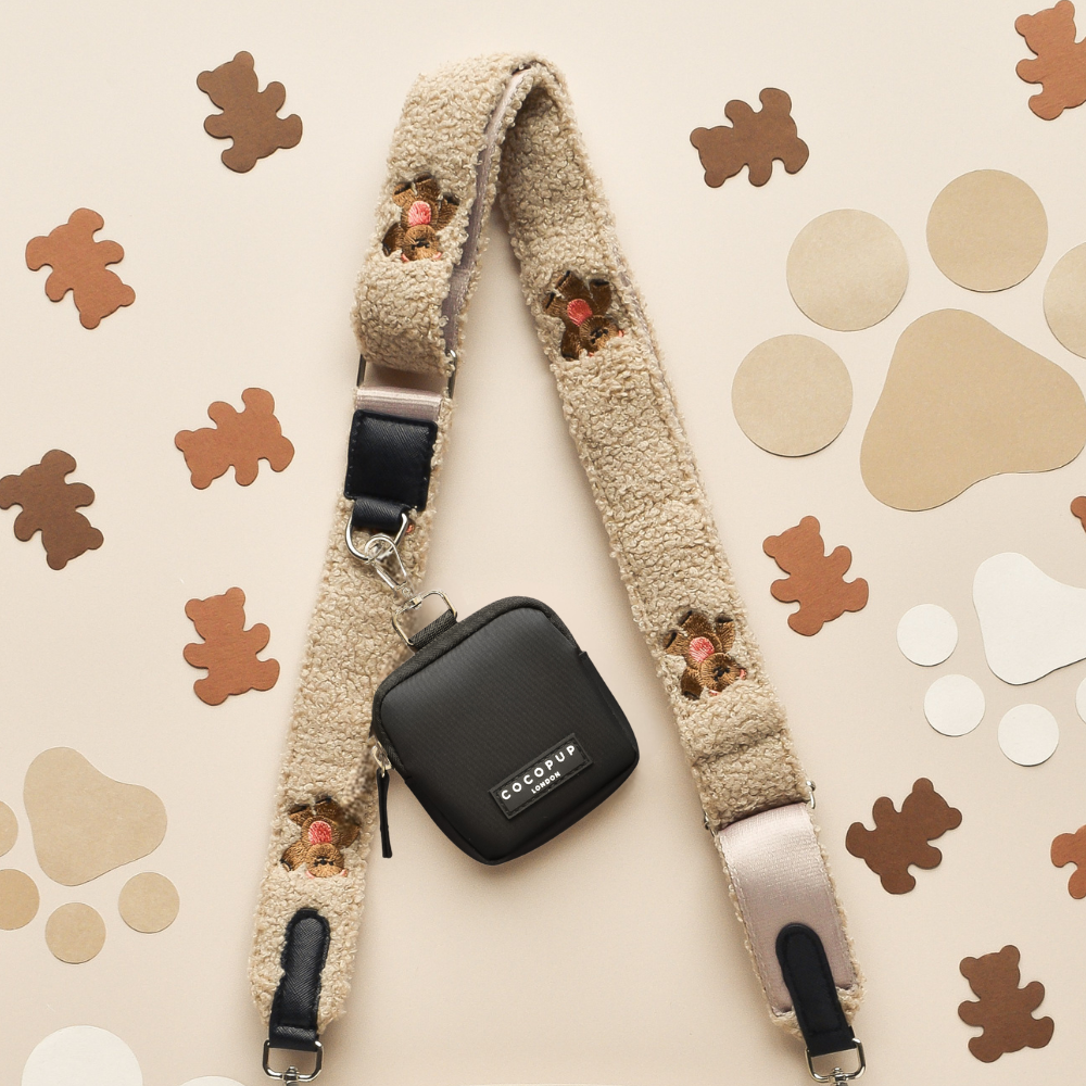 Dog Walking Bag Set with Treat Pouch, Theo Embroidered Teddy