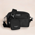 Dog Walking Bag Set with Treat Pouch, Plain Black