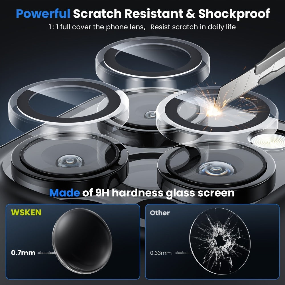 iPhone Camera Lens Protector 15PCS Mixed Colors – Metal Ring Cover for iPhone 11 12 13 14 15 16 Pro Max Mini Plus