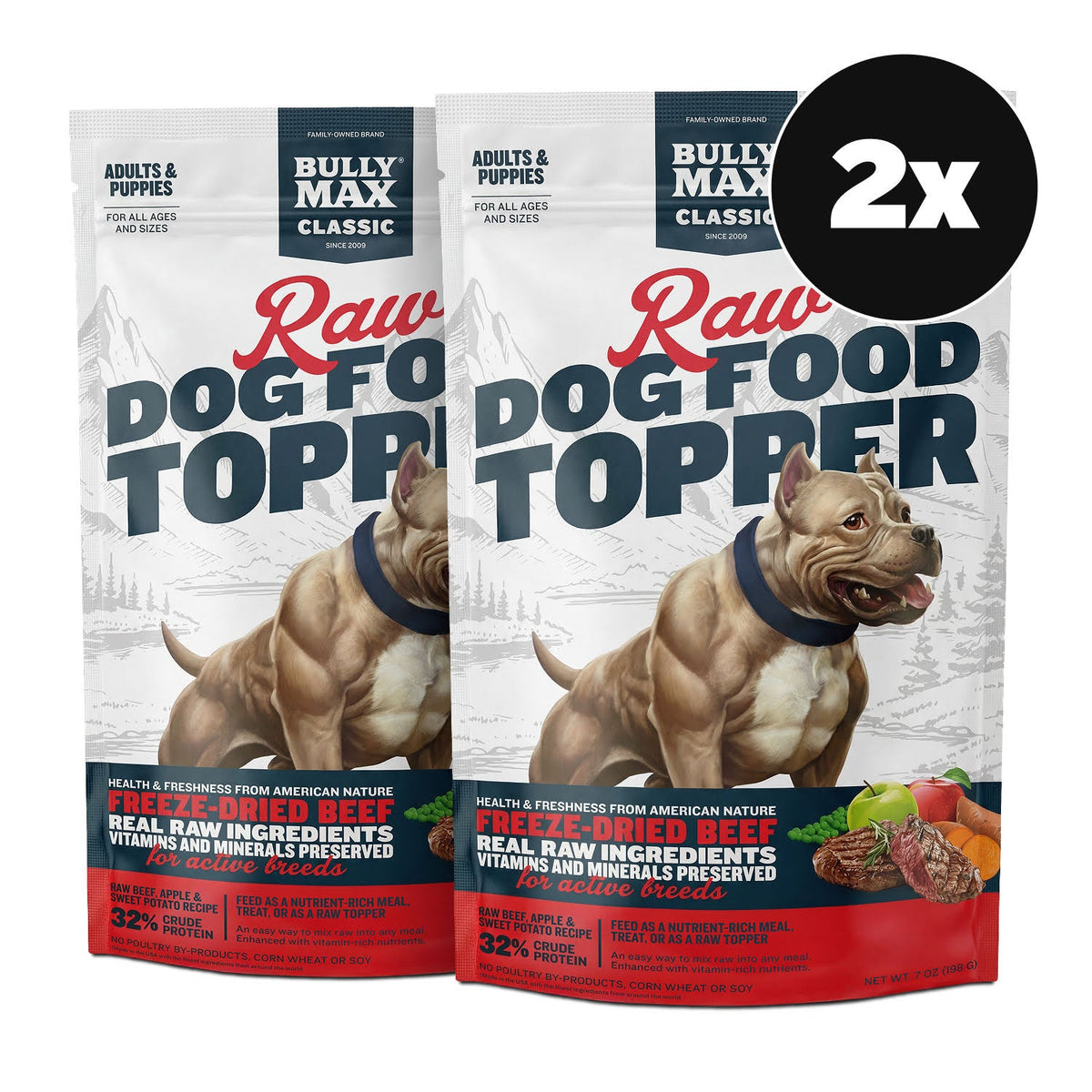 Freeze Dried Beef Dog Food Topper, 2 Bags