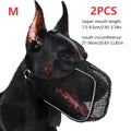 Dog Muzzle Reflective Mesh 2 Pack Anti-Bite Full Coverage with Adjustable Straps, Soft Breathable Polyester Dog Mask for Grooming Vet Visits