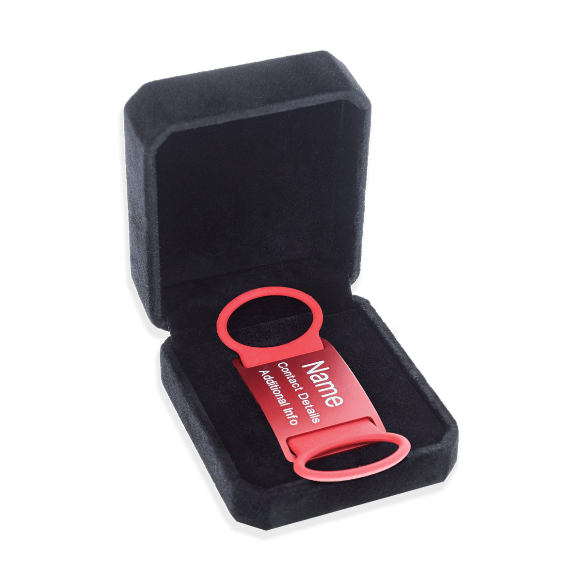 Dog ID Attachment Tag, Red / SMALL: Fits collars/leads/harnesses that are up to 25mm wide.