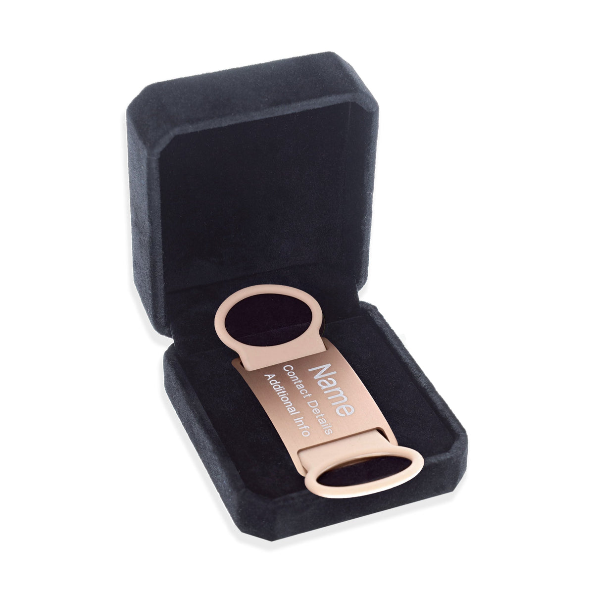 Dog ID Attachment Tag, Rose Gold / SMALL: Fits collars/leads/harnesses that are up to 25mm wide.