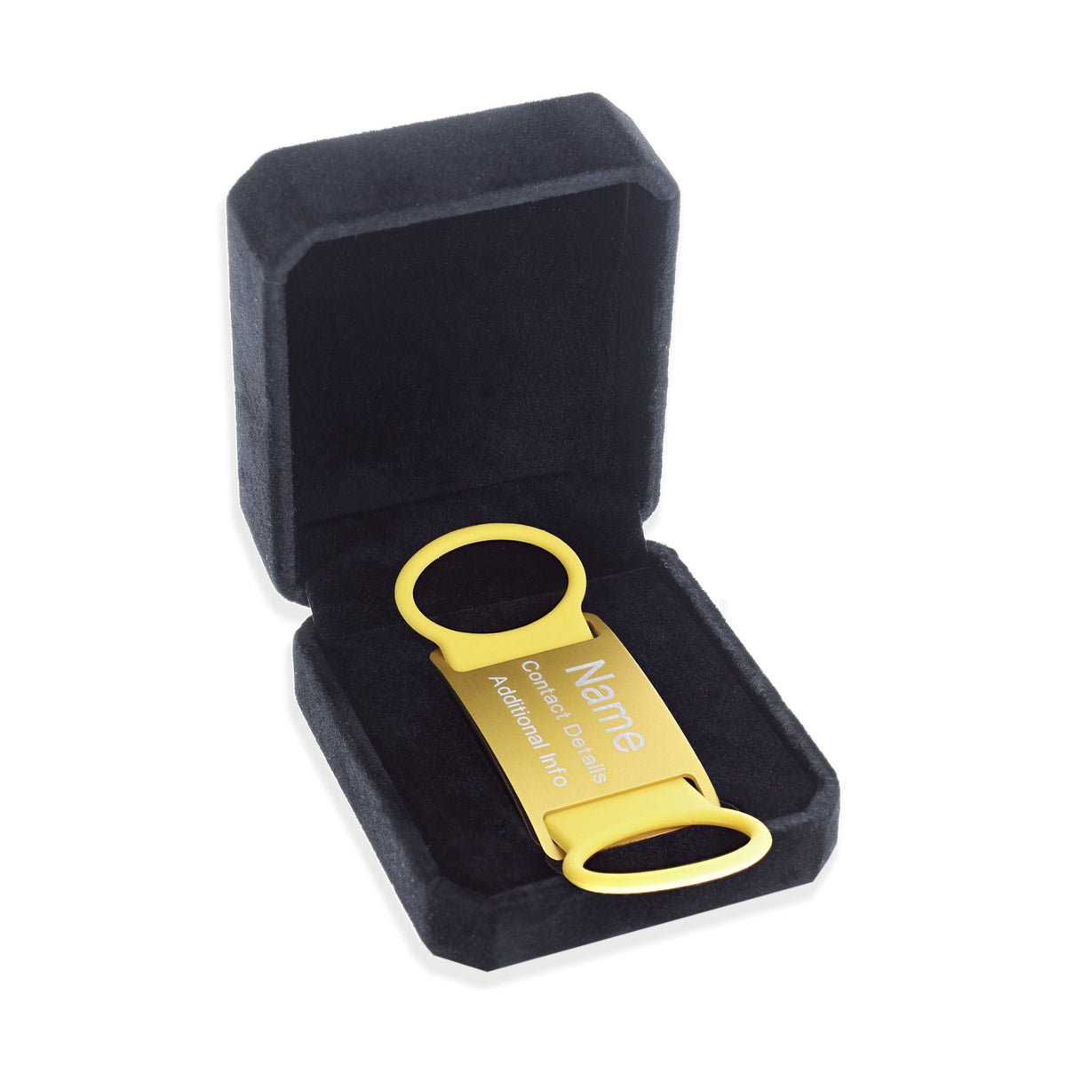Dog ID Attachment Tag, Yellow / SMALL: Fits collars/leads/harnesses that are up to 25mm wide.