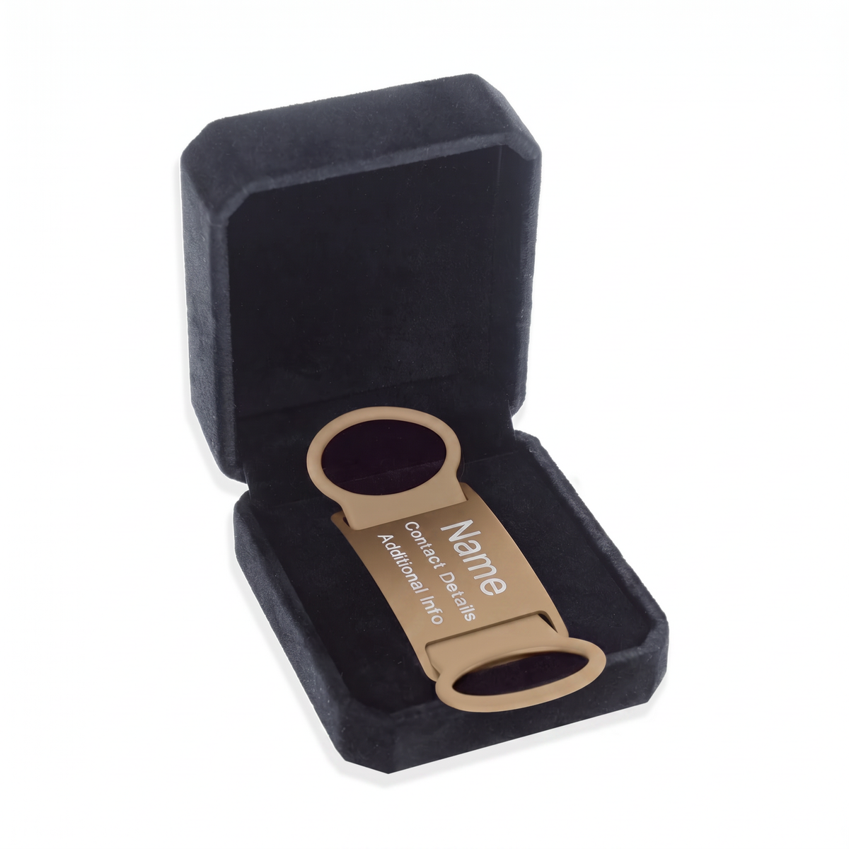 Dog ID Attachment Tag, Tan / MEDIUM: Fits collars/leads/harnesses that are up to 45mm wide.