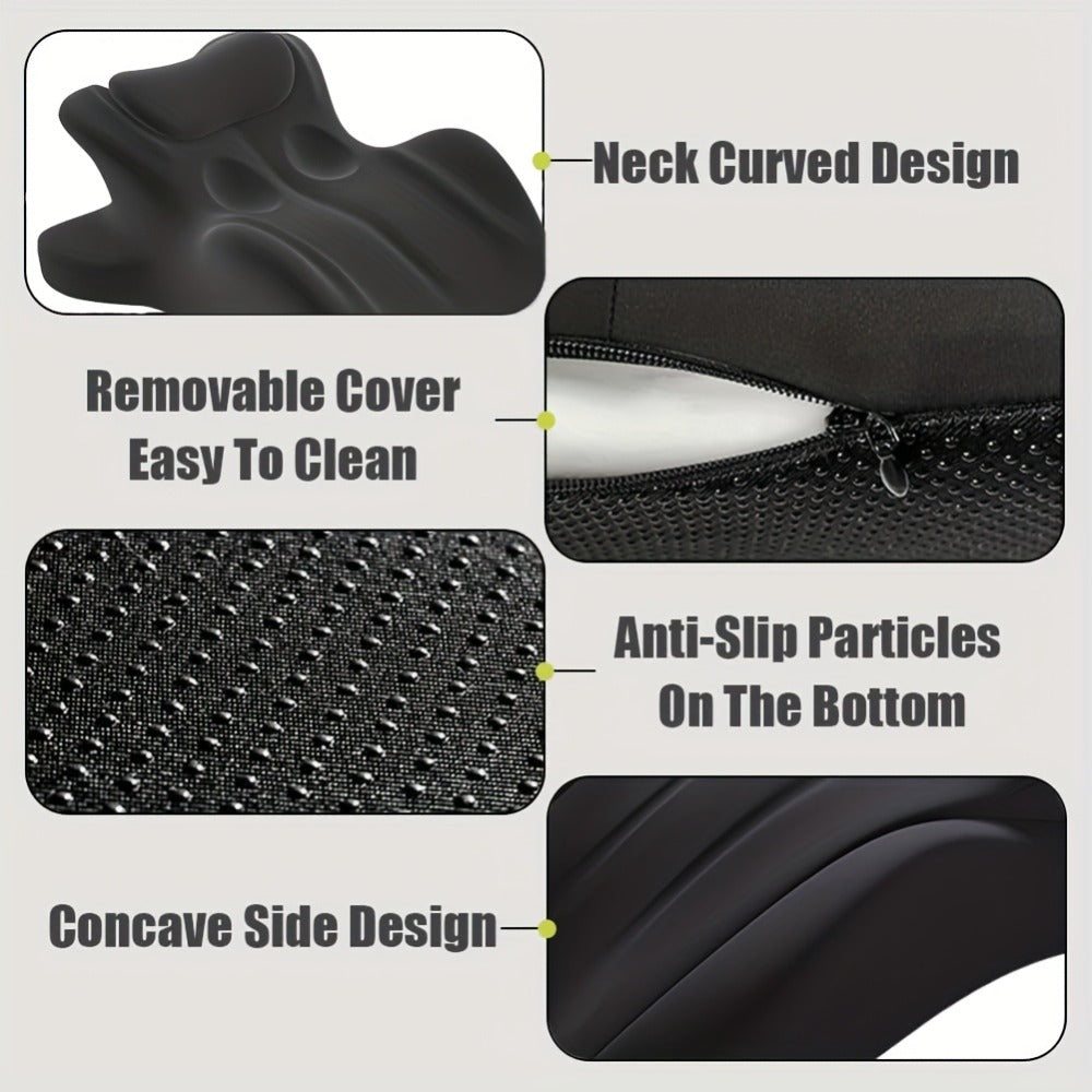 Wedge Pillow for Stomach Sleepers - Memory Foam Support for Cervical, Lumbar & Leg Elevation, Breathable Cover