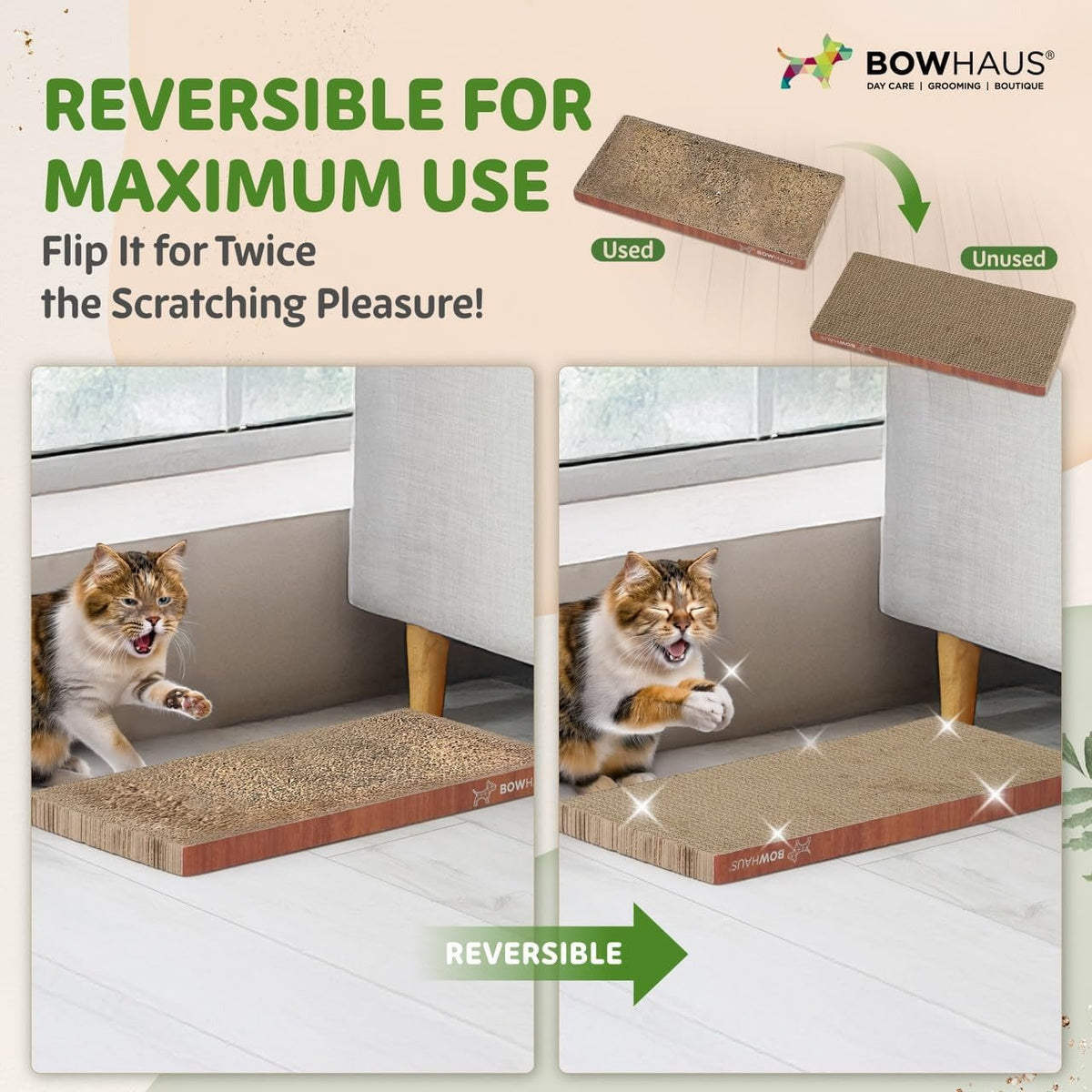 Cat Scratcher Lounger Reversible – Large Cardboard Cat Scratching Pad & Board for Indoor Cats, 5-Layer Durable Construction