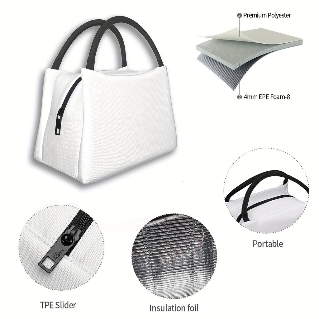 Cooler Bag with Grey Shark Pattern – Portable Reusable Insulated Lunch Bag for Camping, Picnic, Beach, Office, Home & Outdoor Use