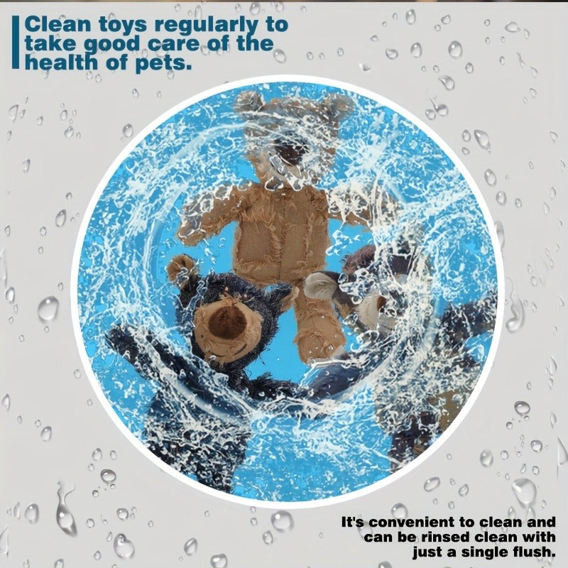 Dog Toys Six-Piece Stuffless Soft Plush Assortment for Small, Medium and Large Dogs and Puppies