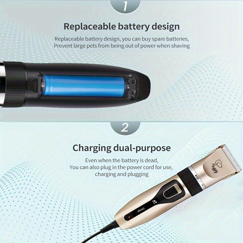 12-in-1 Pet Hair Trimmer Kit USB Rechargeable – Professional Cordless Electric Clippers for Dogs Cats Puppies Kittens
